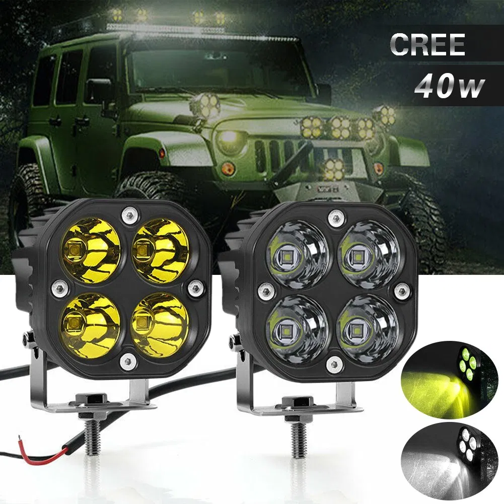 Luz de Trabalho LED Atacadista 40W 12V/24V Lâmpada de Trabalho LED para Ônibus, Veículos Off-Road 4X4 3inch Luz de Trabalho Super Brilhante e à Prova d'Água