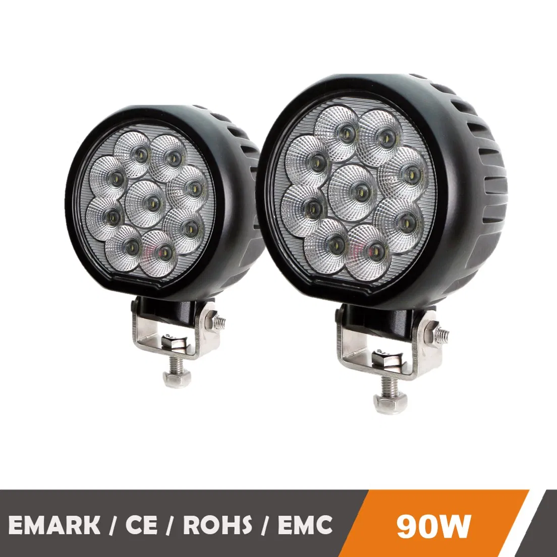 5 Polegada 90W Iluminação LED Rotativa por Atacado com Spot Flood para Equipamentos Pesados Luzes de Trabalho Industriais Luz de Trabalho Automotiva Faróis de Trator LED