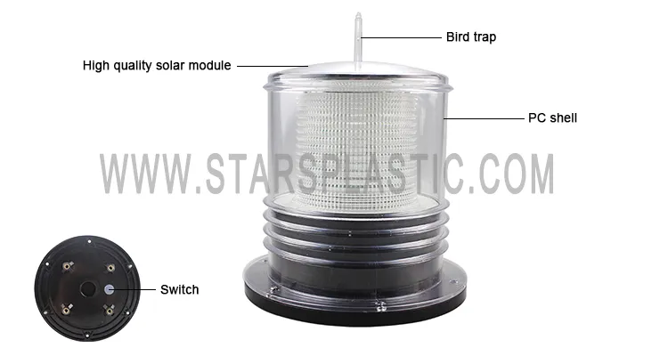 Luz de Navegação Marinha Solar LED
