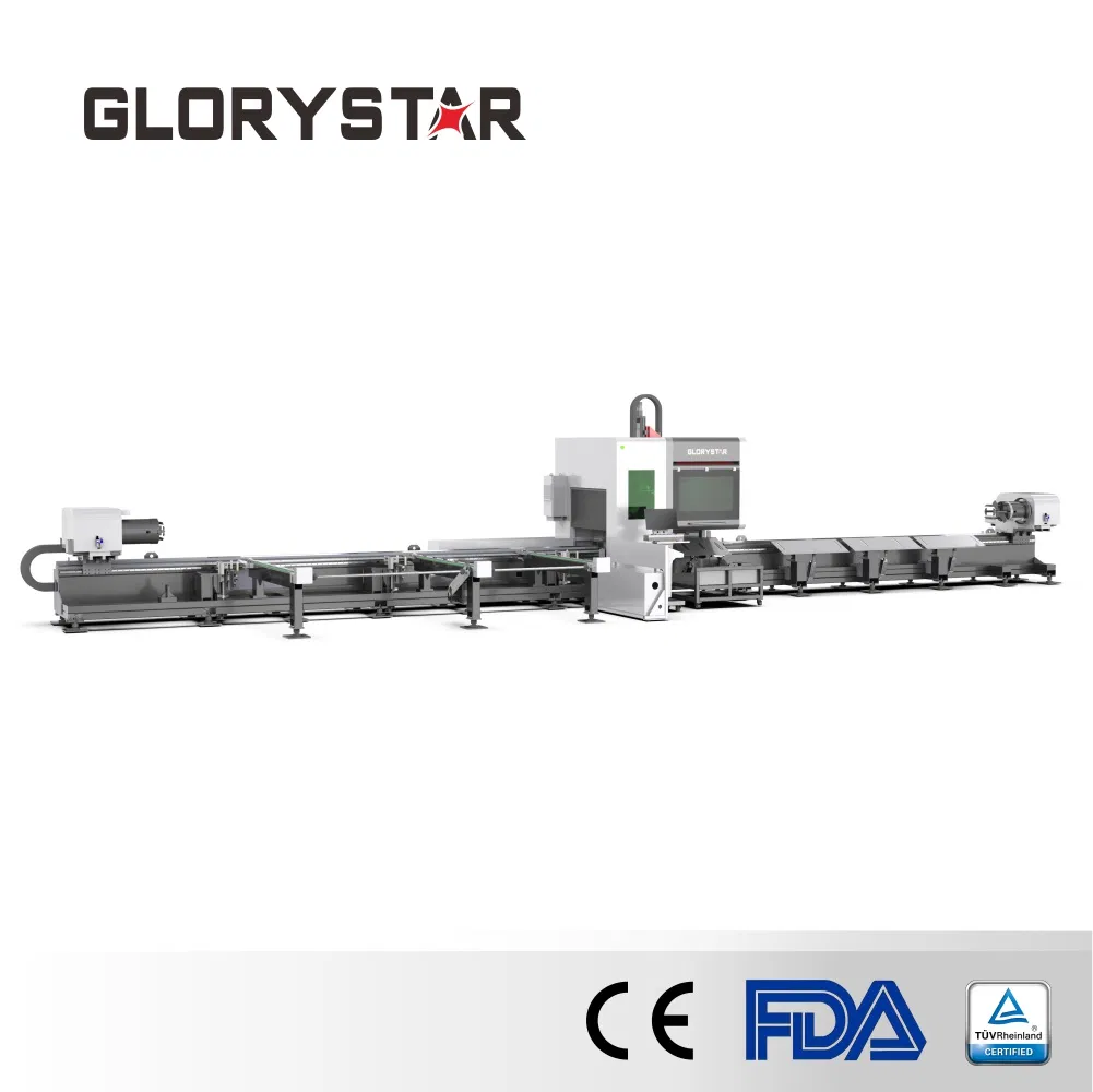 Sistema de Corte Automático de Precisão Glorystar Laser com Carregamento Automático Zero de Material Residual para Tubos