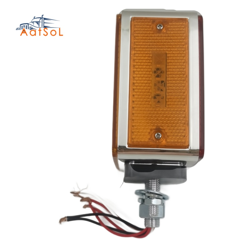 Luz de Marcador Lateral Quadrada Dupla Universal para Caminhão Trailers Personalizada 12-24V Luz LED de Advertência