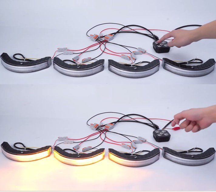 Conjunto de Maquinário Agrícola com Luz Estroboscópica LED Curvada para Grade de Veículo com Controlador