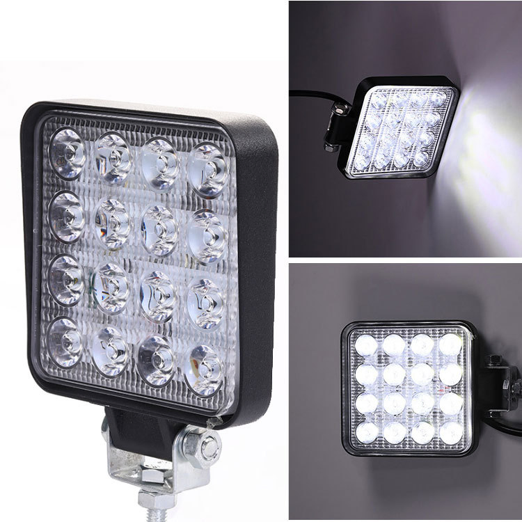 Novo IP68 Holofote Quadrado Externo 48W Luzes de Trabalho LED para Carro Off Road
