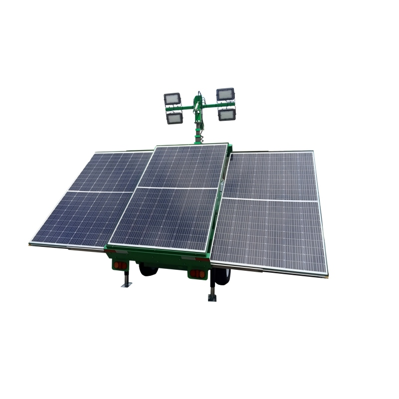 Sistema de Iluminação de Emergência Ecológico e Amigo do Ambiente com Farol Móvel Montado em Reboque Alimentado por Energia Solar