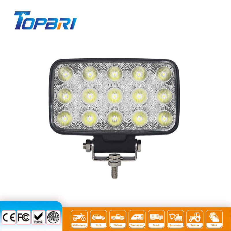 Lâmpada de Trabalho LED Retangular Poderosa 45W para Veículos Agrícolas Automotivos