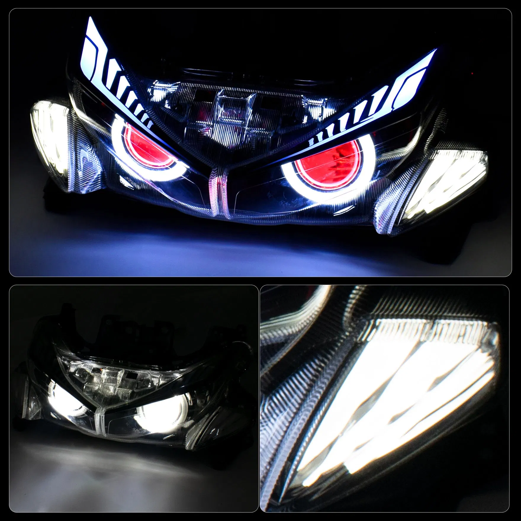 Sistema de Iluminação Automotiva com Farol Forte de Design de Pupila de Corrida com Sinalizador LED para YAMAHA Nvx Aerox 155