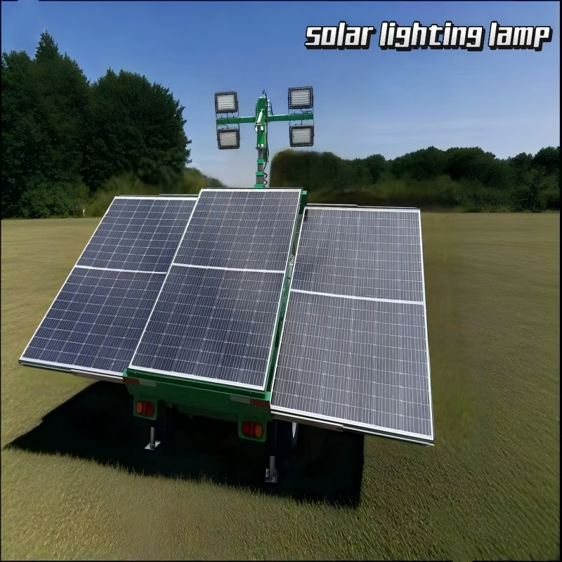 Sistema de Iluminação de Emergência Ecológico e Amigo do Ambiente com Farol Móvel Montado em Reboque Alimentado por Energia Solar