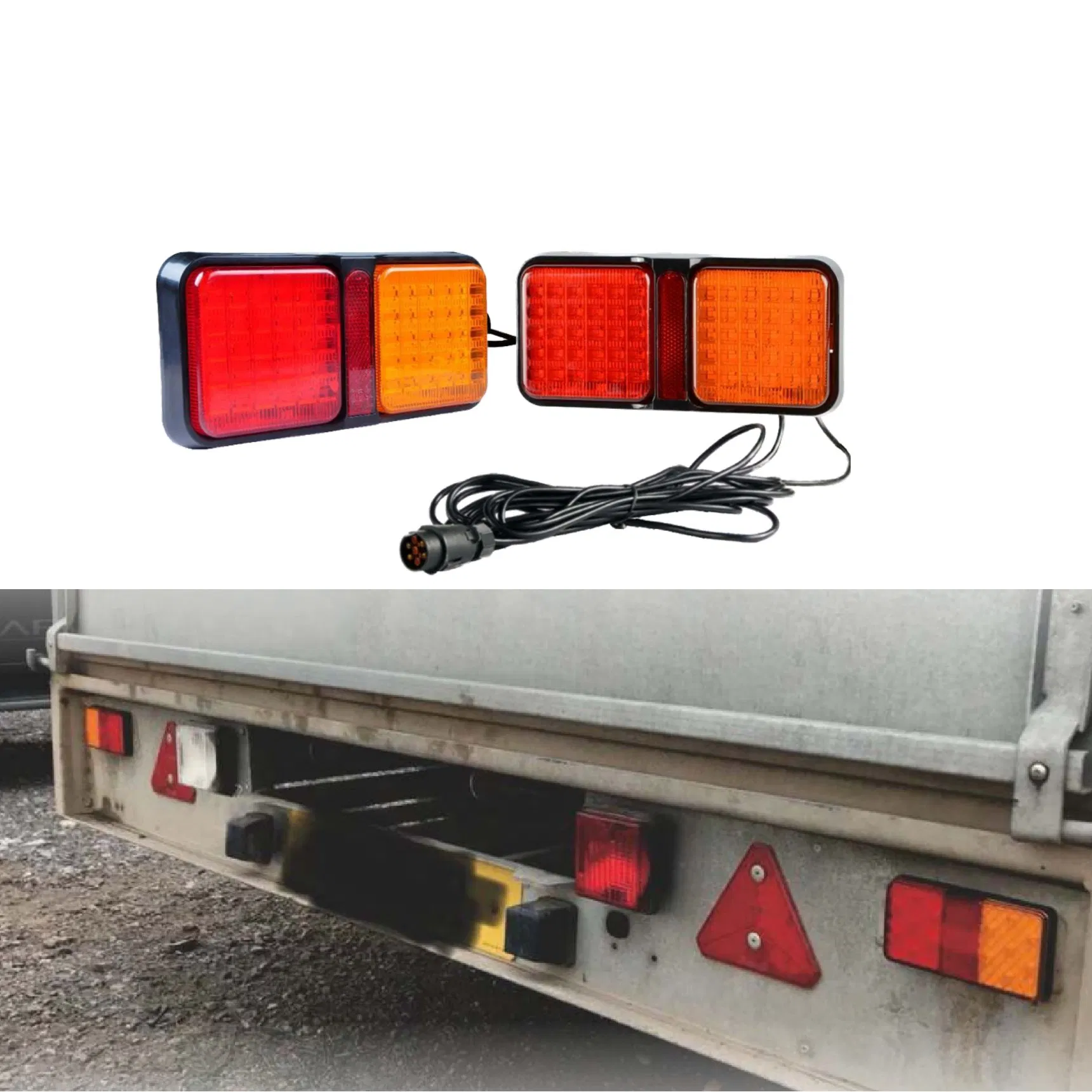 Placa de Sinalização de Emergência de Tráfego Luzes de Indicador de Direção Traseira de Veículo Agrícola com LED para Caminhão