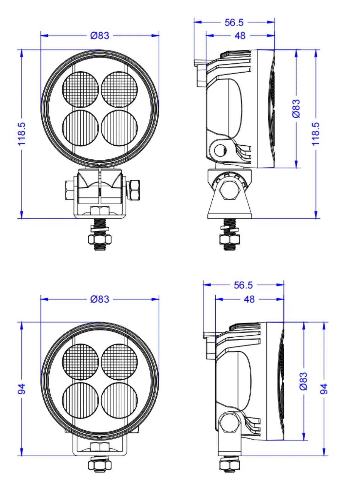 Lanterna de Trabalho LED Wide Flood 12V 40W para Veículos Offroad