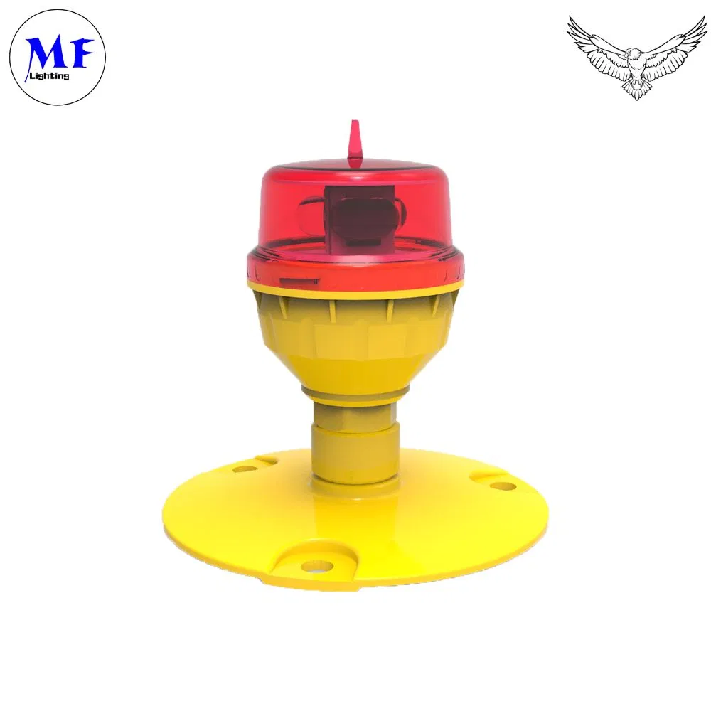 17+ Anos Fábrica IP66 Ik08 Torre de Guindaste Sinal de Advertência Marítima de Baixa Intensidade L810 Indicador de Flash Navegação Heliponto Sinal Solar LED Luz de Obstrução de Aviação
