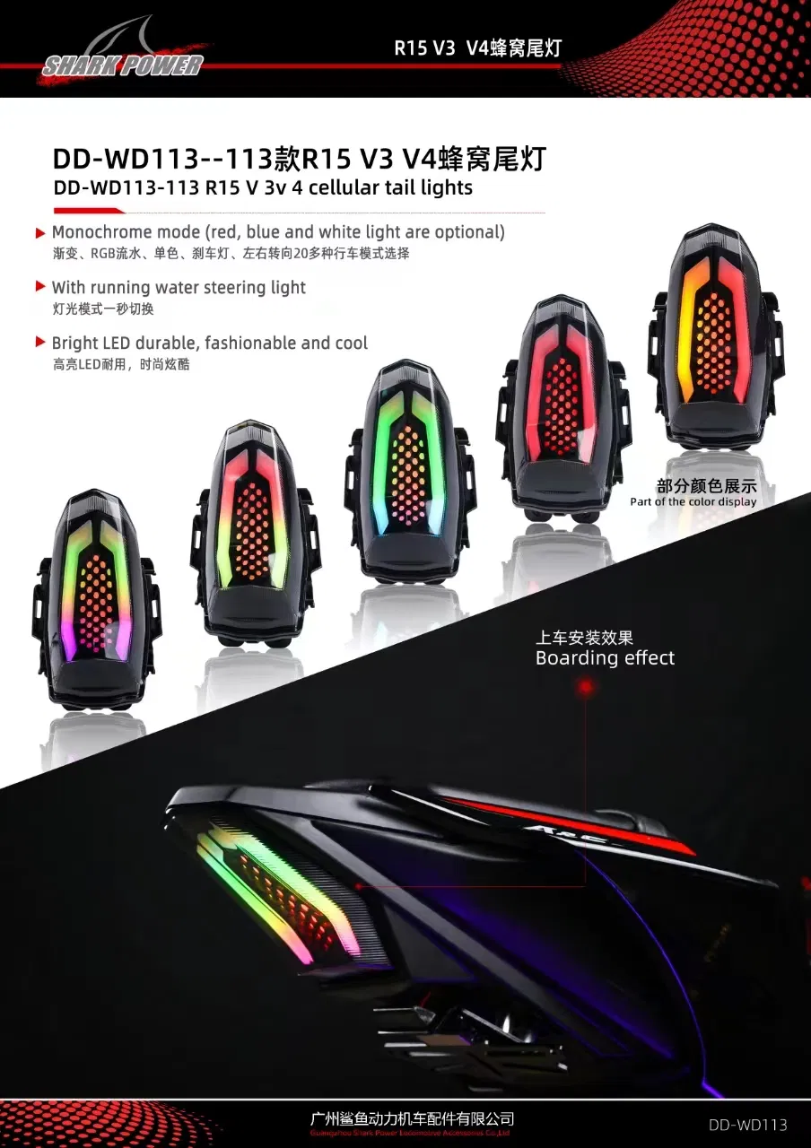 Acessórios para Motocicleta Luzes de Sinalização LED Luzes Traseiras Peças de Iluminação para YAMAHA R15 V3 V4