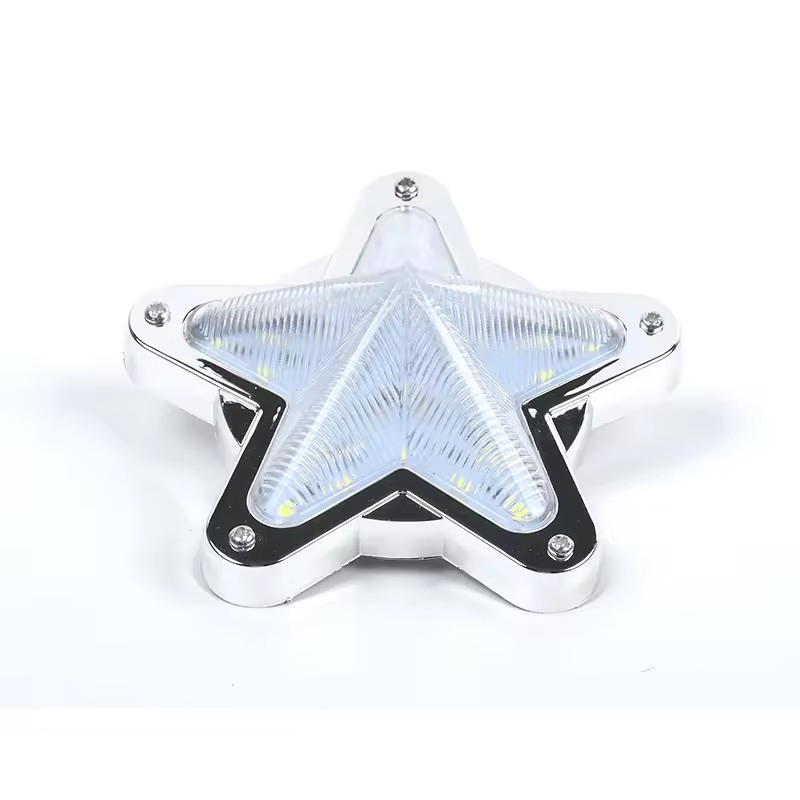 LED Car Light Auto Lamp Truck Side Marker Lights Trailer Signal Lamp Star Bus Tail Light Trailer Decorative Flashing Strobe Warning Light for Commercial Vehicle