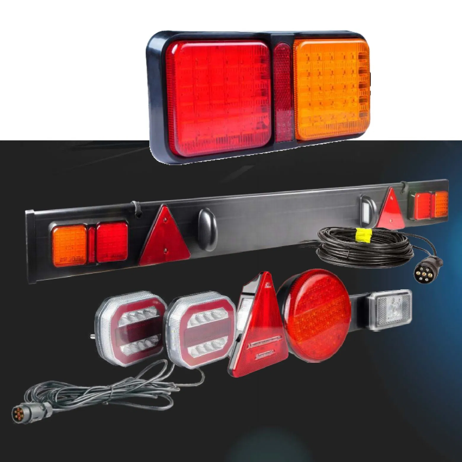 Placa de Sinalização de Emergência de Tráfego Luzes de Indicador de Direção Traseira de Veículo Agrícola com LED para Caminhão