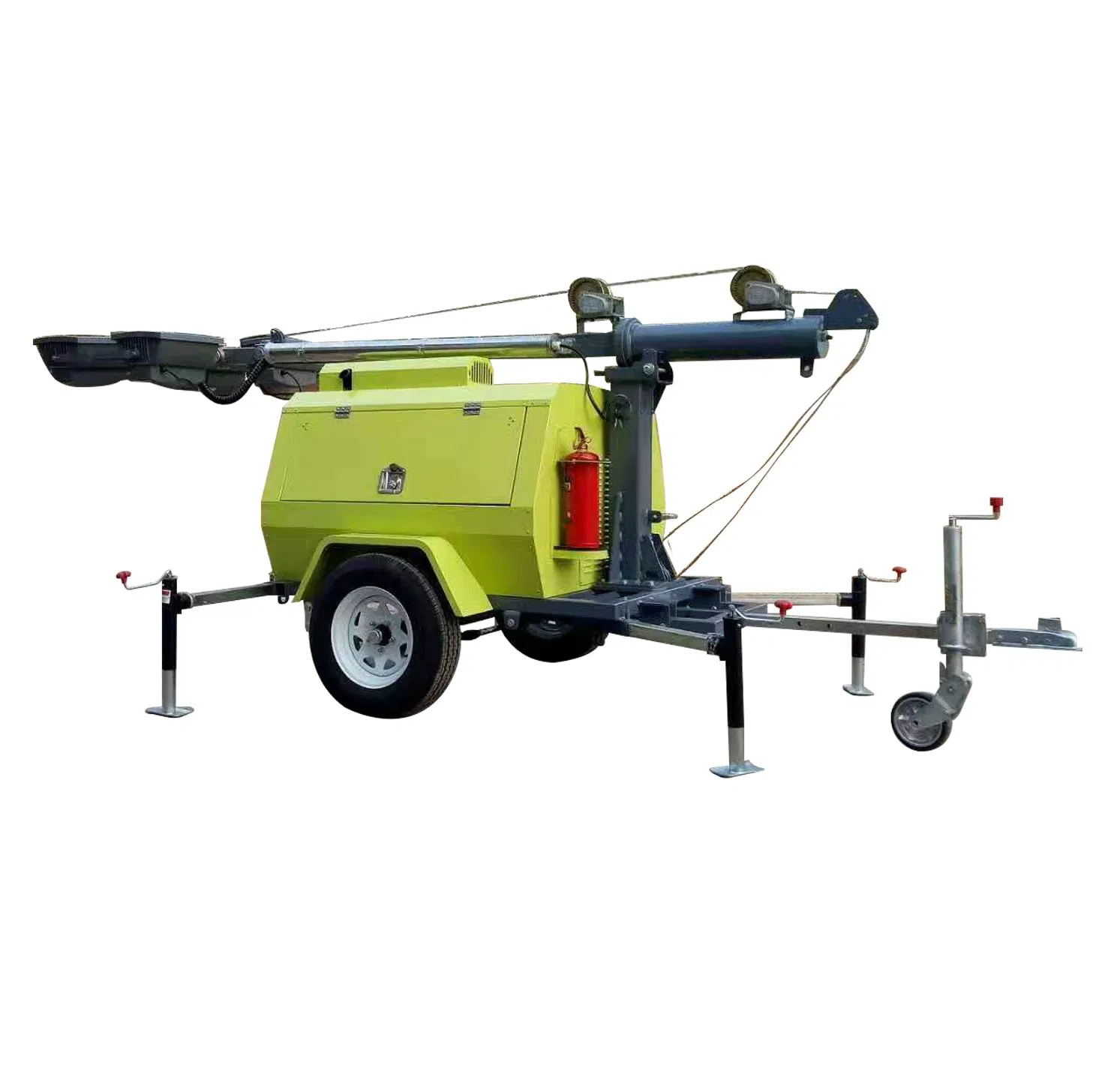 5m/7m/9m Veículo de Iluminação com Elevador Elétrico Manual 2kw/4kw /6kw Gerador a Diesel com 1000W*4 Haleto de Ouro Light/400W*4LED Luz