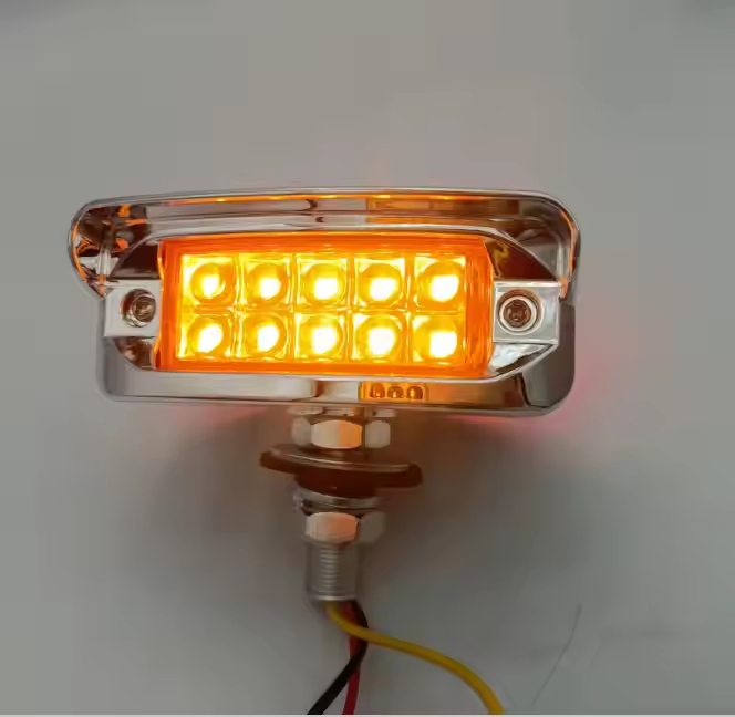 Lanterna Estroboscópica LED Vermelha Âmbar Dupla Face Luz Automotiva Universal para Caminhão