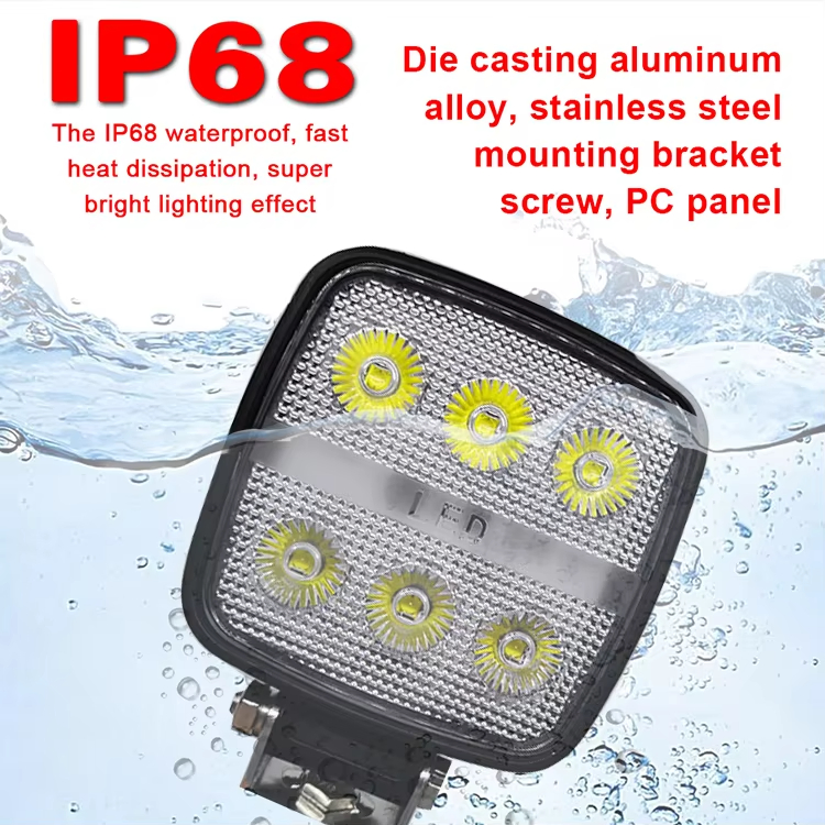 30W Luz de Trabalho LED com Soquete Dt Integrado IP68 Lâmpada de Condução à Prova d'Água para Tratores, Máquinas Agrícolas e Veículos Off-Road