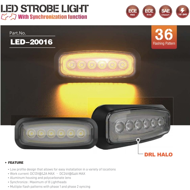 Luz de Estroboscópio Universal à Prova d'Água com Parafuso Âmbar de Alta Potência