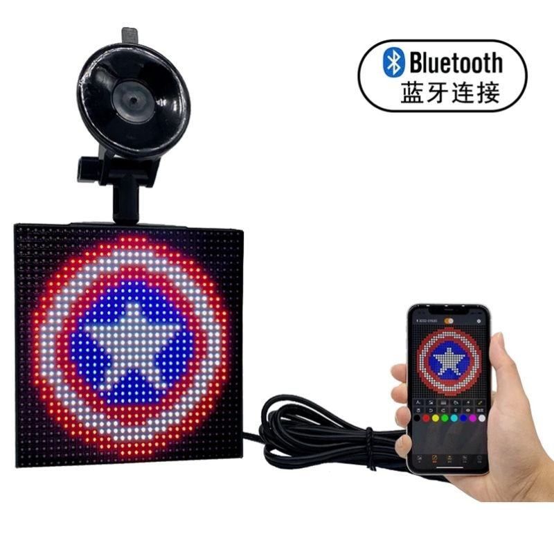 Tela de Mini LED para Carro, Display LED para Janela Traseira do Carro, Tela de Sinalização LED Controlada por APP