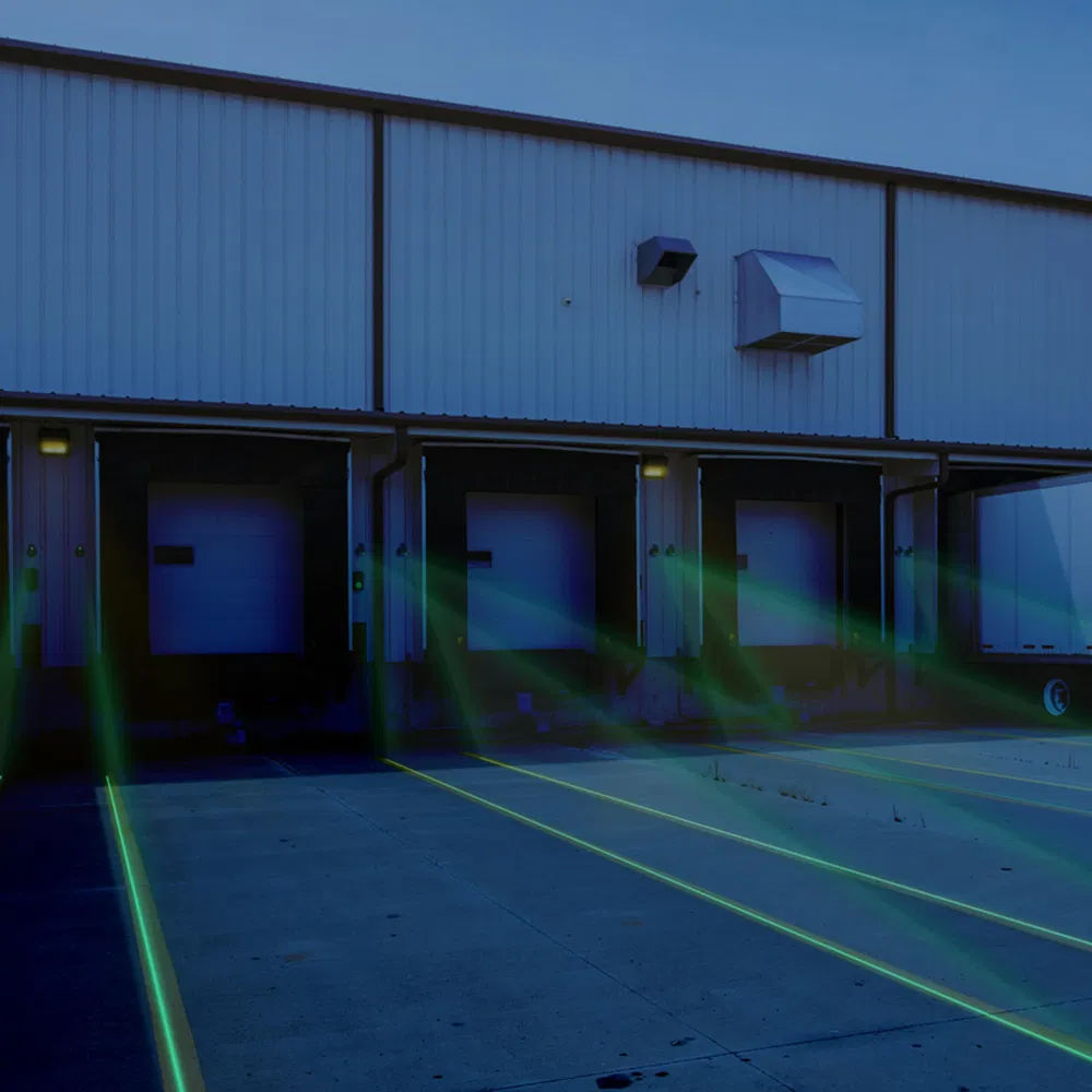 Luz de Marcação de Piso de Segurança a Laser Vermelho para Trator de Reboque em Depósito de Armazenagem