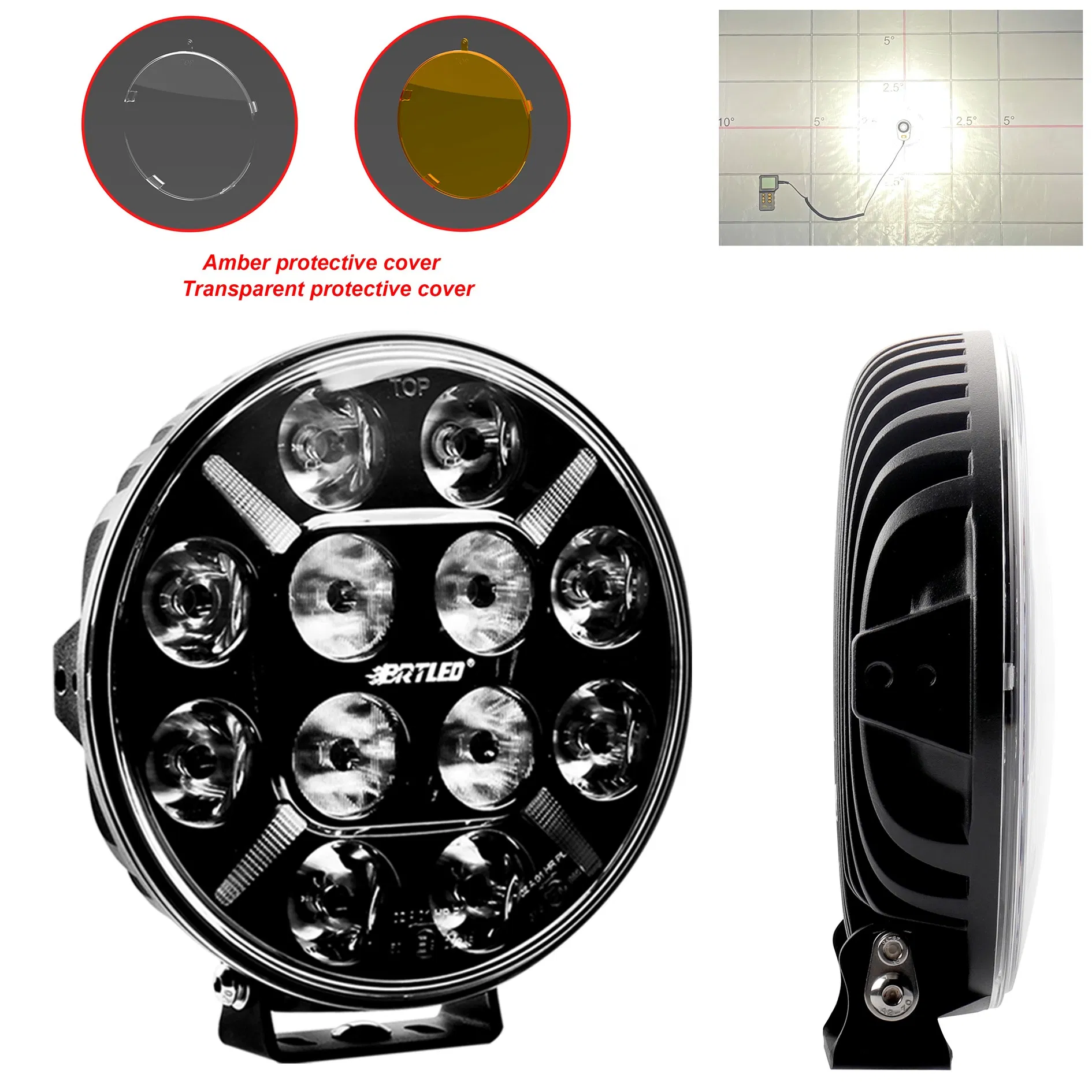 9 Grade de Bumper Super Fina Brilhante para Carro Teto Caminhão SUV Offroad 4WD Luz de Direção LED para Veículos