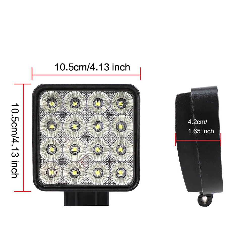4 Polegada 50W 5000lm Luz de Trabalho LED 6000K Feixe de Inundação Carcaça de Alumínio Fundido para Veículos Agrícolas, Tratores, Empilhadeiras, etc