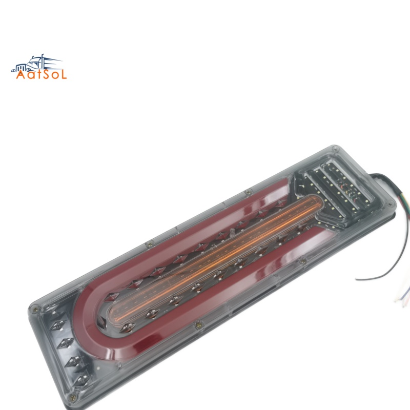 Lanterna Traseira LED Multifuncional para Reboque com Luz de Parada, Ré e Sinal de Mudança de Direção com Indicador Dinâmico para Caminhão de Tráfego
