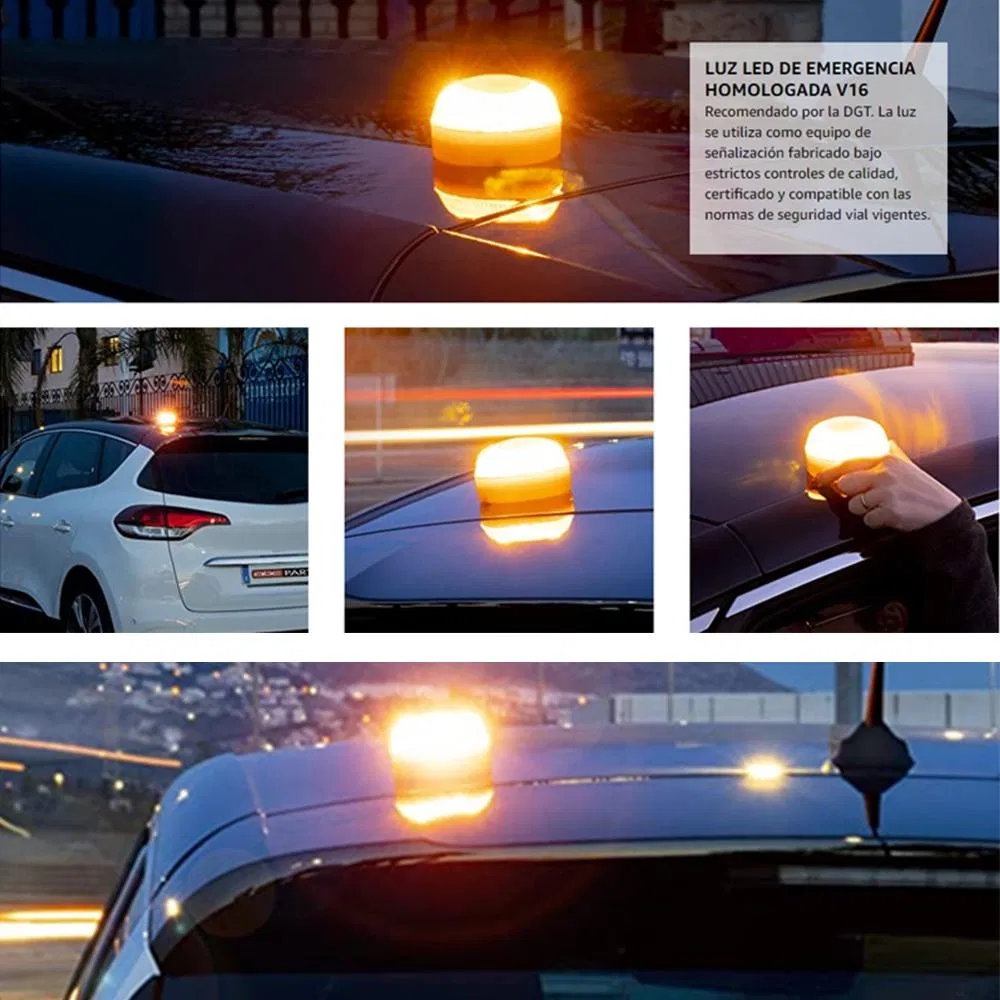 Sinalizadores de Emergência LED Magnéticos Rotativos para Carro Luzes de Advertência em Disco Luzes Veiculares