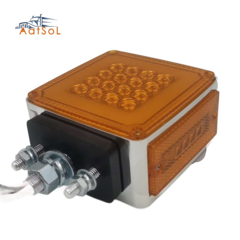 Luz de Marcador Lateral Quadrada Dupla Universal para Caminhão Trailers Personalizada 12-24V Luz LED de Advertência