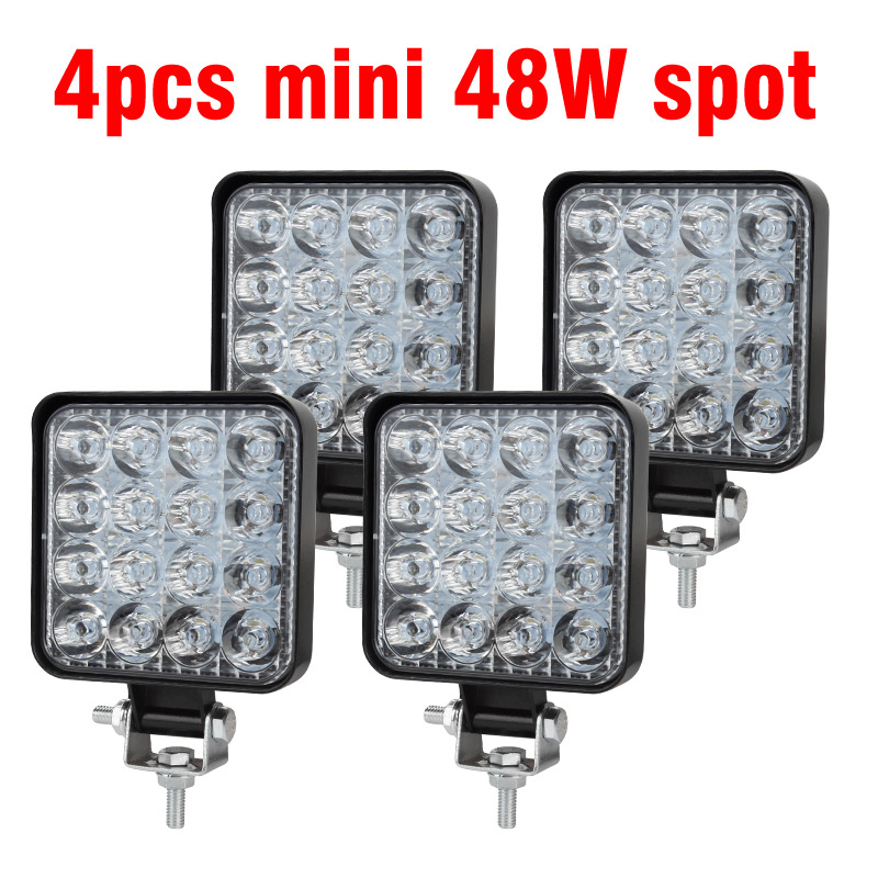 Novo IP68 Holofote Quadrado Externo 48W Luzes de Trabalho LED para Carro Off Road