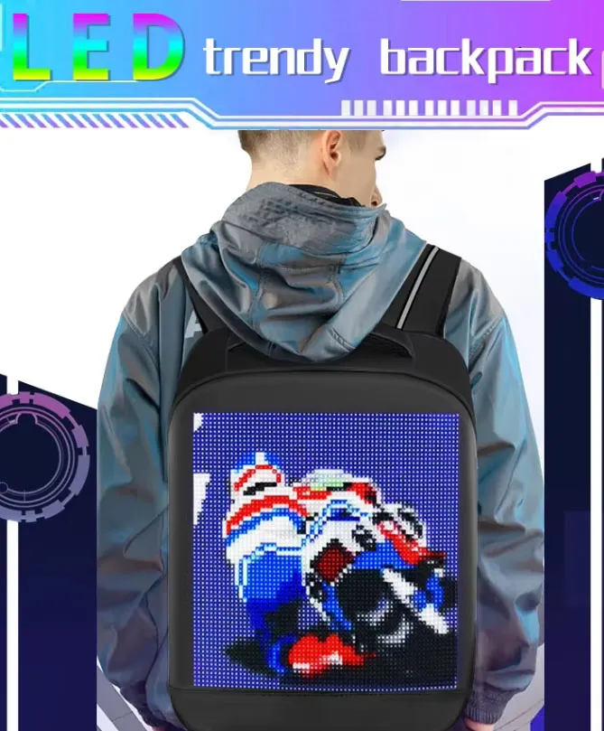 Mochila LED Visualização