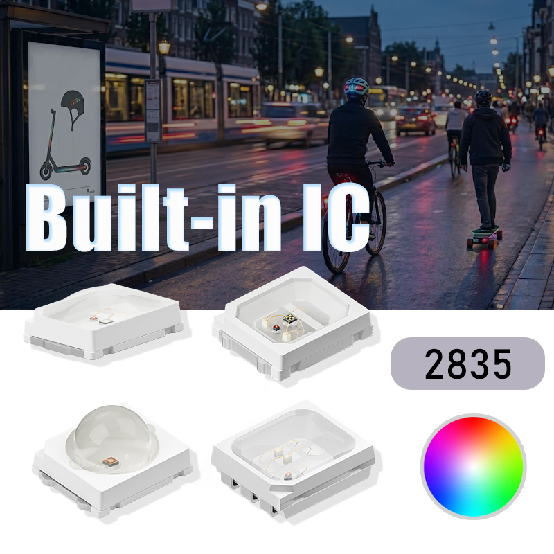 Lâmpadas LED IC integradas SMD Plcc programáveis inteligentes 2835 para matrizes de fita