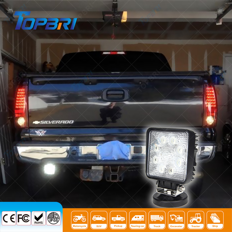 Luz de Trabalho LED Bright Epistar Square 24W para Veículos Agrícolas Offroad