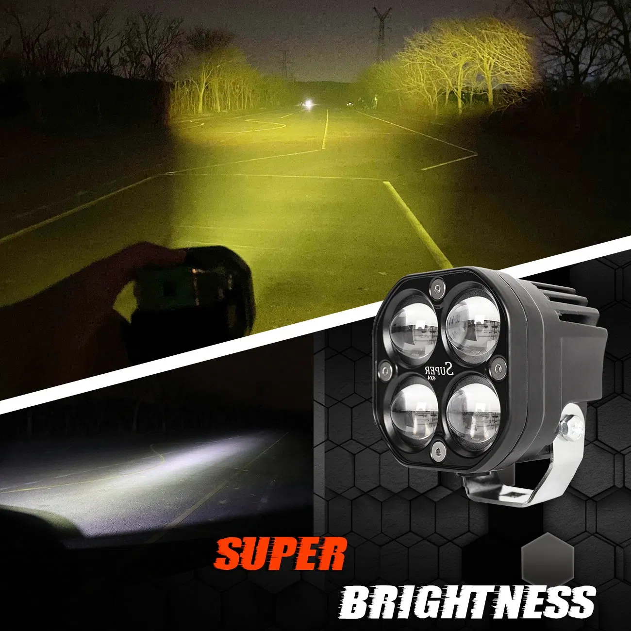 Luz de Trabalho LED Atacadista 40W 12V/24V Lâmpada de Trabalho LED para Ônibus, Veículos Off-Road 4X4 3inch Luz de Trabalho Super Brilhante e à Prova d'Água