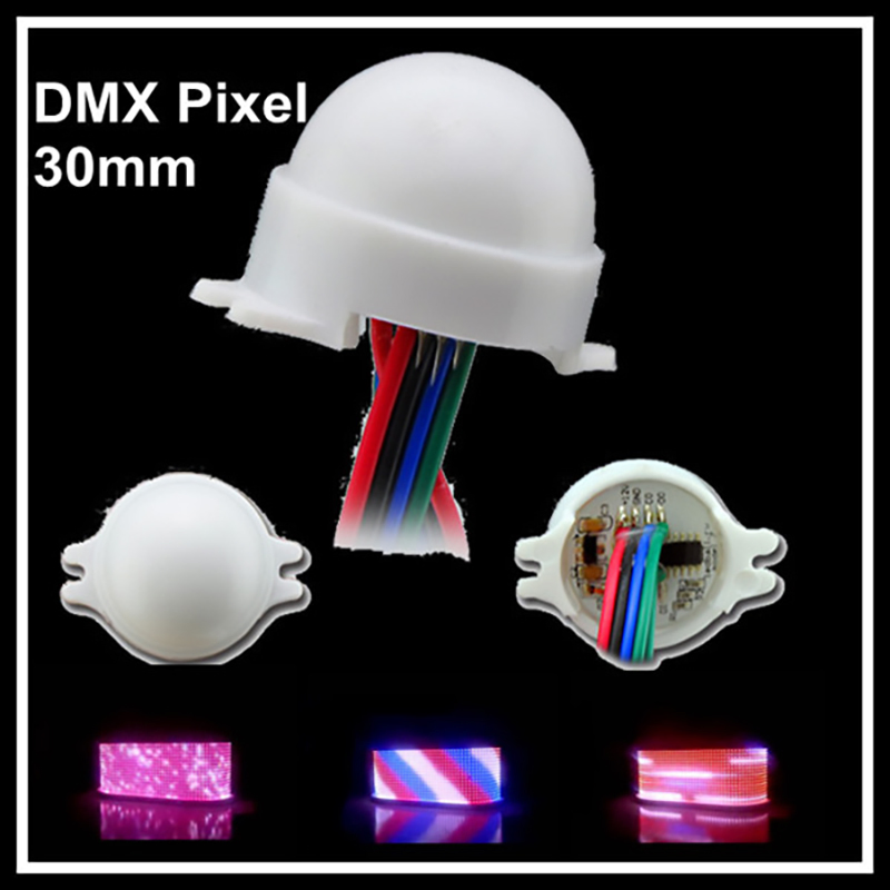 DMX512 Luz de Pixel RGB D30mm Luz de Cordão de LED, Luz de Pixel Inteligente RGB