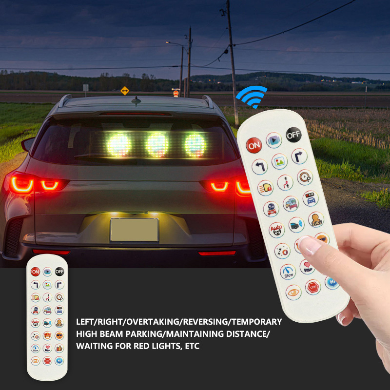 Painel de Tela de Pixel LED Matriz Endereçável Flexível Sinalizador Rolante Colável Exibição LED DIY Padrão de Texto RGB para Janelas de Carro