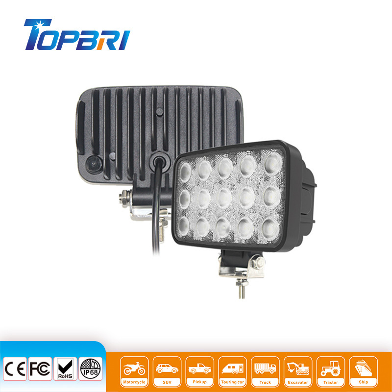 Lâmpada de Trabalho LED Retangular Poderosa 45W para Veículos Agrícolas Automotivos