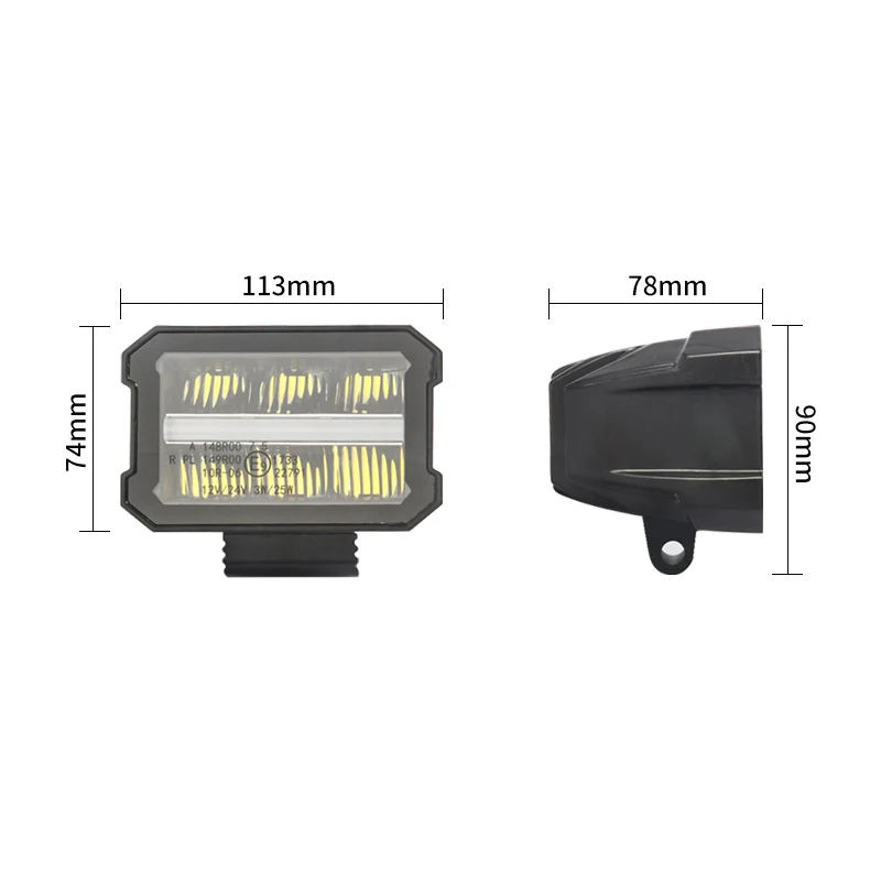 Spotlight LED para Veículo Offroad Luz de Carro 12V Barra LED 24V 4X4 luz de trabalho auxiliar DRL de cor dupla com duas fileiras de LED