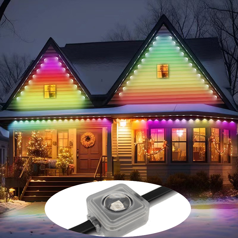 Luz de Eave LED RGB para Exterior com Controlador DMX Inteligente IP67 Corpo de PVC à Prova d'Água Luzes Decorativas para Palco
