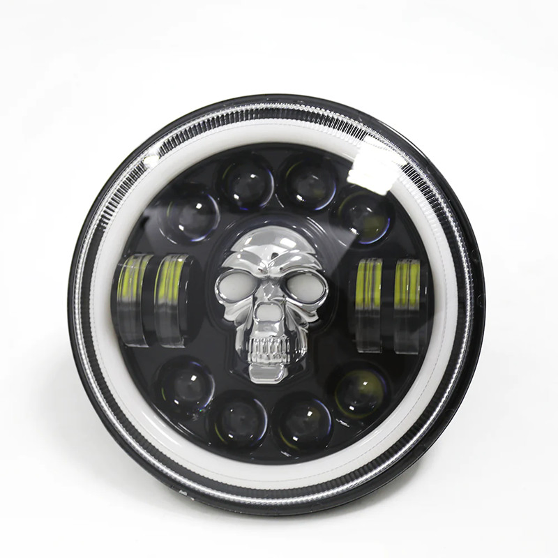 Farol de LED Universal para Motocicleta 7-Inch Jeep, YAMAHA, Harley, Farol para Veículo Off-Road