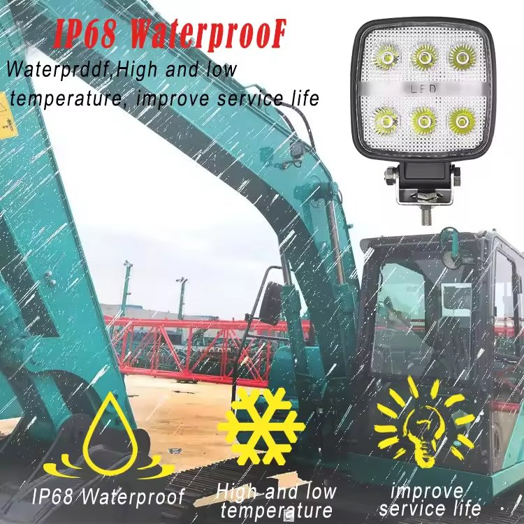 30W Luz de Trabalho LED com Soquete Dt Integrado IP68 Lâmpada de Condução à Prova d'Água para Tratores, Máquinas Agrícolas e Veículos Off-Road