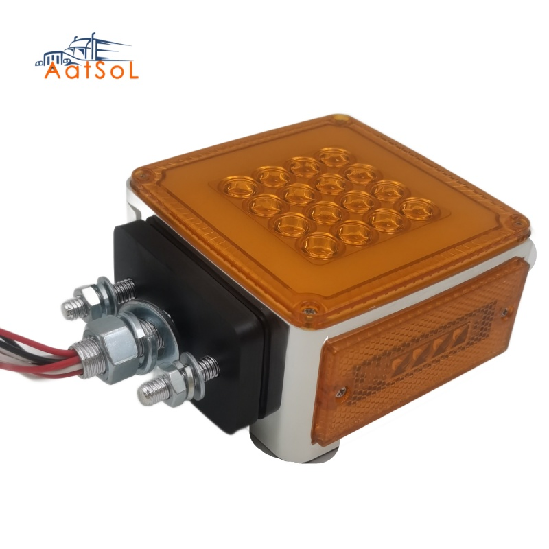 Luz de Marcador Lateral Quadrada Dupla Universal para Caminhão Trailers Personalizada 12-24V Luz LED de Advertência