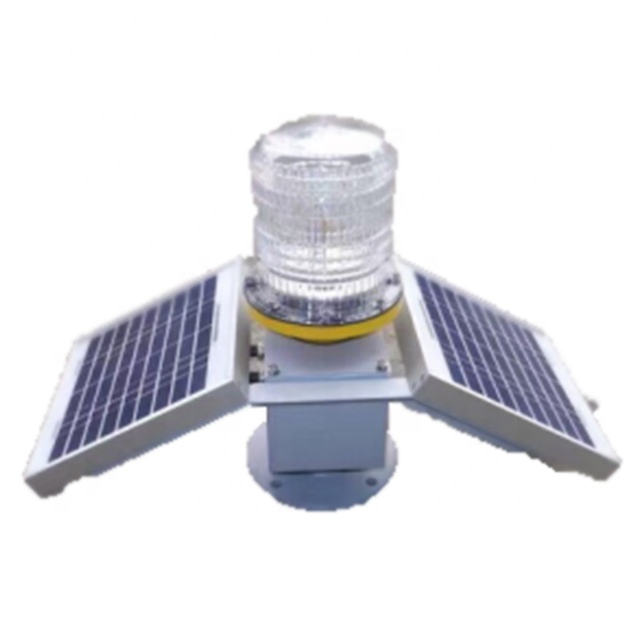 Farol de Obstrução de Torre de Guindaste com Luzes de Advertência LED Piscantes para Navegação Aérea e Marinha Alimentado por Energia Solar