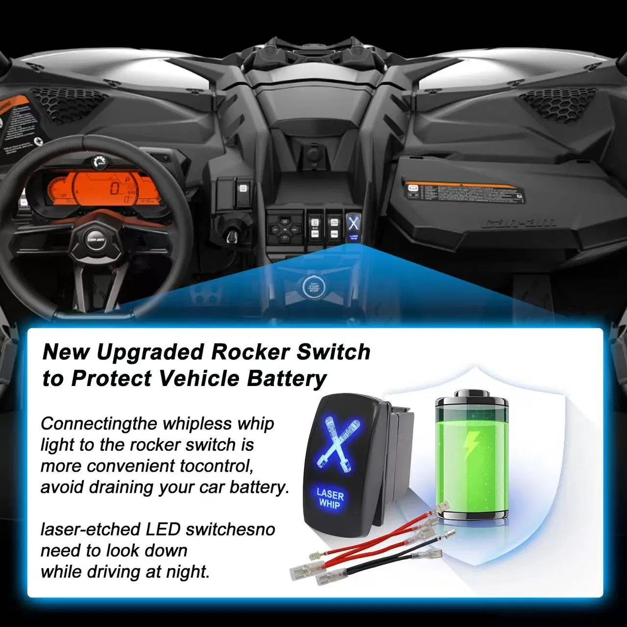 Lanterna LED a laser para caminhão pesado off-road, luz a laser para mineração