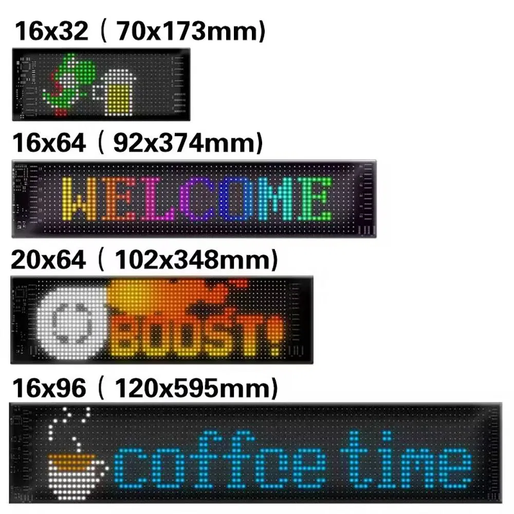 O ecrã LED colorido do clube portátil assina as placas inteligentes Painel de matriz LED flexível