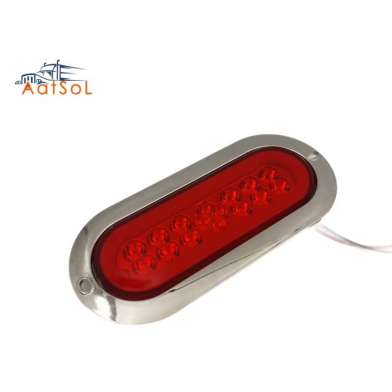 6" Luz Traseira Oval 22 Luzes de Freio LED para Sinalização de Viragem, Parada, Marcador e Ré com Conector de Fiação