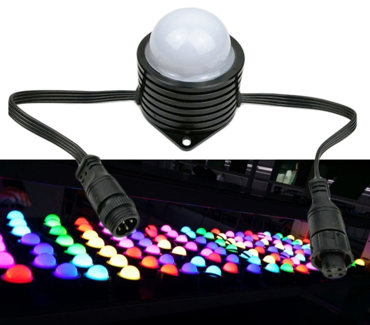 Luz Pixel LED RGB DMX, Luz de Cordão Pixel LED, Luz Pixel RGB Inteligente