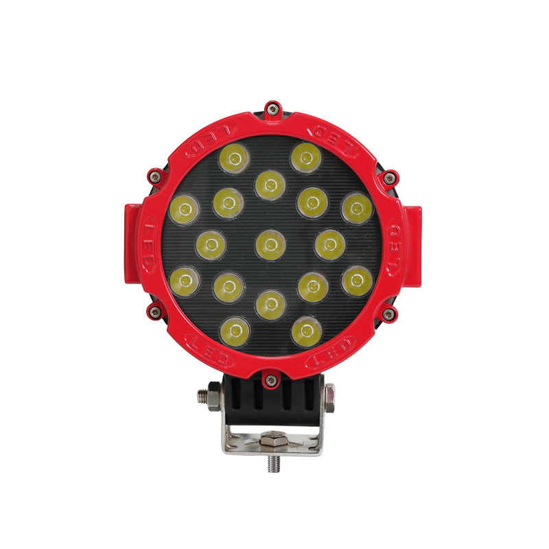 Venda Quente 7inch 51W (17PCS*3W) Epistar 12V Lâmpada de Trabalho LED Redonda para Veículo Comercial ATV SUV