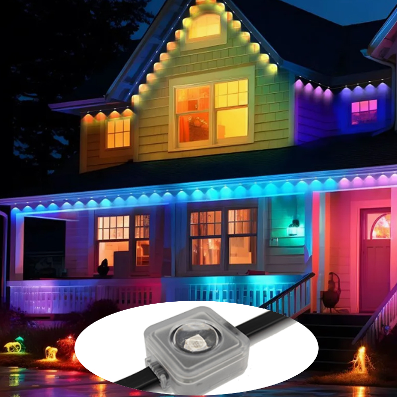 Luzes de LED decorativas inteligentes para eaves de Natal coloridas DMX512 Luzes de palco