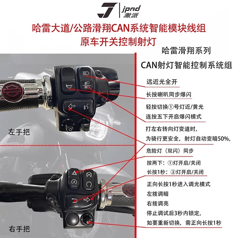 Sistema de Iluminação Inteligente para Motocicletas da BMW R12b00GS/1250GS Controle Original de Interruptor de Veículo Spotlight Ezcan