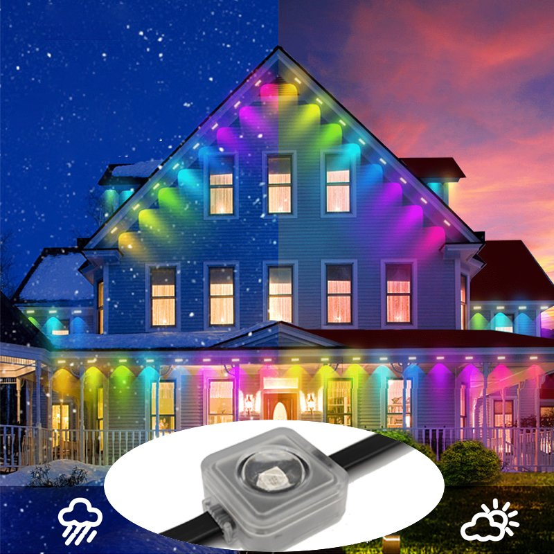 Luzes de LED decorativas inteligentes para eaves de Natal coloridas DMX512 Luzes de palco